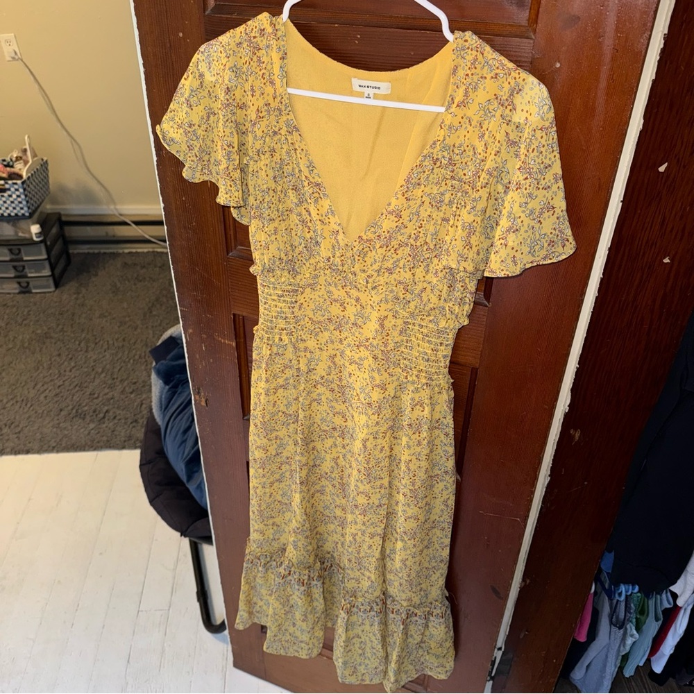 Floral Yellow Midi Dress